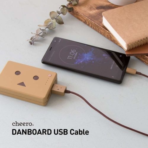 cheero 纸箱人安卓手机type-c数据线充电线眼睛可发光可快充